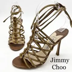 【美品】ジミーチュウ　パンプス　グラディエーター　レザー　ステッチ　23.5