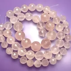 63MMAAA級家庭円満☆天然紫ローズクォーツ丸玉YT4E1/170E17D