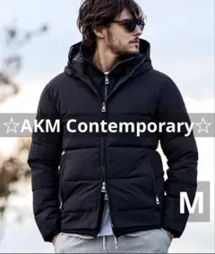 【 AKM エイケイエム 】レイヤード ダウンジャケット ブラック M