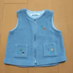 familiar ベビーベスト フリース　水色 80