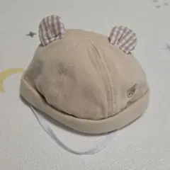 クマ耳付きベビー帽子 42～44cm バースデイ