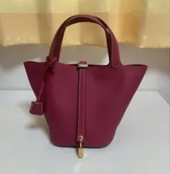 高級 本革 キューブバッグ ハンドバッグ (専用インナーバック付)