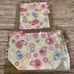 新品アンパンマンミュージアム限定 巾着 ドキンちゃんコキンちゃん　花柄　ピンク