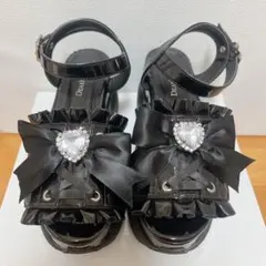 DearMyLove 厚底 スニーカー サンダル エナメルブラック 夢展望のサムネイル