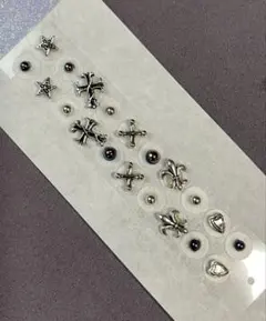 【灰紫】耳ツボジュエリー☆ユニセックス☆シルバー☆大きめジュエリー