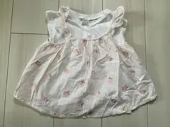 petit main 　桃柄刺繍トップス　90