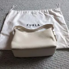 FURLA ホワイト?クリーム?ベージュ?レザー ハンドバッグ 保存袋付き