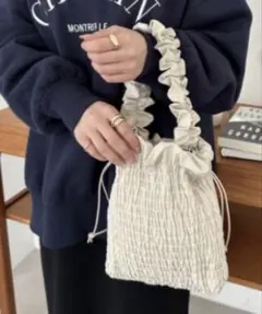 DISCOAT　2wayシャーリングドローコードミニショルダーバッグ