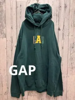 ♠️ OLD GAP ギャップ　パーカー　フーディ　アート風　グリーン　90s