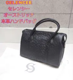 CELENCEE セレンシー オーストリッチ 本革 ハンドバッグ レザー 美品