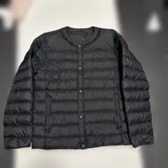 無印良品 / 軽量フレンチダウンポケッタブルノーカラーブルゾン 紳士XL・黒