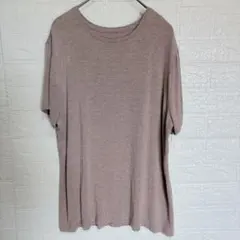 ナインウエスト 無地Tシャツ 丸首半袖 L 薄茶 レーヨン お出かけ普段着のサムネイル