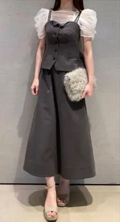 1月中削除！SNIDEL★ジレコルセットジャンスカ