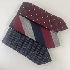 ネクタイ 3本セット アーガイル・ストライプ・ドット