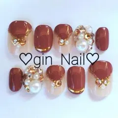 ネイルチップ　オーダー　ベリーショート　ワンホン　韓国　現品　フレンチ　秋　冬