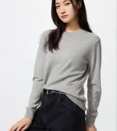 カシミヤクルーネックセーター　ユニクロ カラー: GRAY 定価9990