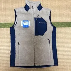 Columbia フリースベスト アイボリー/ネイビーMサイズ