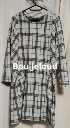Bou Jeloud チェック柄 長袖チュニックワンピース　 Mサイズ
