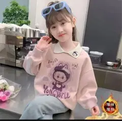 ❴新品❵人気ラブブキッズ トレーナー 襟付き　薄いピンク