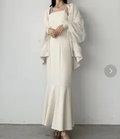 アシメストラップマーメイドキャミワンピース　アイボリー