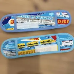 入園グッズ　新幹線デザイン ハンドメイド水筒紐あてカバー2つセット