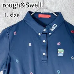 rough&swell レディース ゴルフ ポロシャツ 半袖 L ワッペン　刺繍