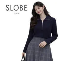 SLOBE IÉNA ネイビー ハーフジップセーター
