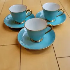 ノリタケ　【デミタス】　カップ&ソーサー　3客