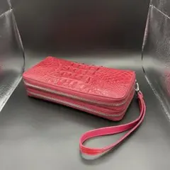 新品 リアルクロコダイル本革 ナイルワニ 長財布 ピンク ワニ革 - メルカリ