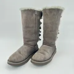 激レアUGG アグ ベイリーボウ トール ムートンブーツ リボン 22cmグレー