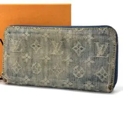 LOUIS VUITTON デニム モノグラム 長財布 ラウンドファスナー
