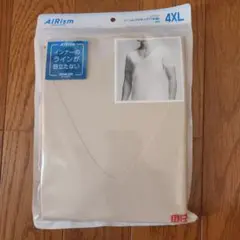 AIRism 4XL ベージュ シームレスVネックT