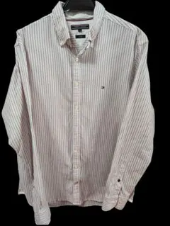 アメリカ古着ビンテージ TOMMY HILFIGER ストライプシャツ XL