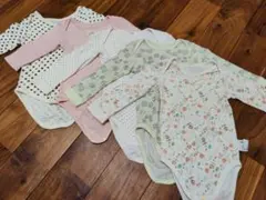ユニクロ他　長袖ロンパース5枚セット 90cm