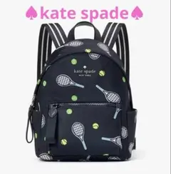 kate spade テニス柄ミニリュック　ネイビー　美品のサムネイル