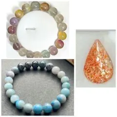 Nanaco様リクエスト3点まとめ商品　天然石　フローライト　サンストーン