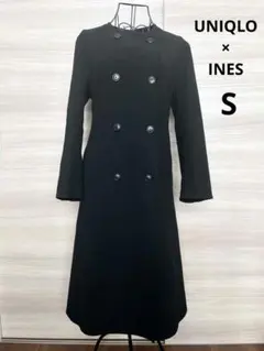 UNIQLO ユニクロINES イネス コラボ ノーカラーコート ブラック S