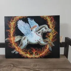 ペガサスと人物の絵画
