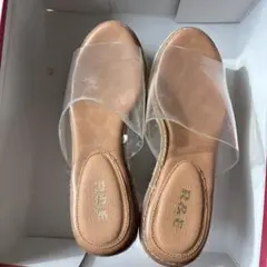 クリアストラップ ウェッジヒール サンダル Sサイズ Ｒ&E アールアンドイー