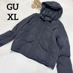 【GU】ダウンジャケット XL 大きめ 訳あり 黒 フード付き アウター