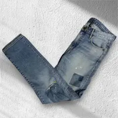 ジャパンブルージーンズ　デニムパンツ　テーパード　パッチワーク　ペイント加工　Mのサムネイル