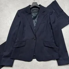 美品♡ユナイテッドアローズ 洗える ストレッチ ストライプ スーツ ネイビー L