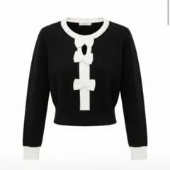 リボン　カーディガン　ニット　shein