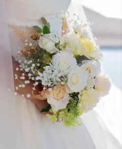【最終お値下げ！】ウェディングブーケ　白　結婚式