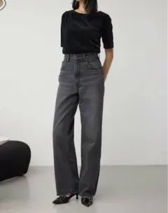 AZUL DENIM ハイウエストワイドデニム