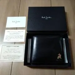 Paul Smith 財布 レザー 黒 ポールスミス二つ折り財布 ウサギ