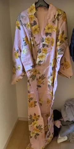 レディース 浴衣 ピンク ハイビスカス柄のサムネイル