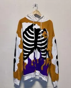 Handmade Rework スケルトン ボーン パーカー レッド - メルカリ
