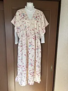 着物リメイク　ハンドメイド　エプロンワンピース