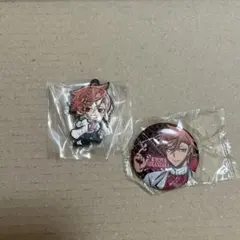 桃源暗鬼 ラバーキーホルダー 缶バッジ　 花魁坂京夜 セット